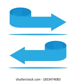 Arrow ribbon on white background