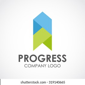 Arrow Up Ribbon For Progress Business Abstract Vector And Logo Design Or Template Grow Company Icon Of Company Identity Symbol Concept