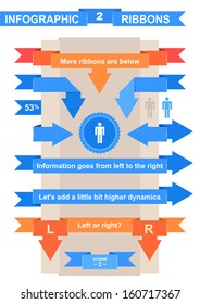 Arrow ribbon set for remarkable title, perfectly fits for infographic illustrations