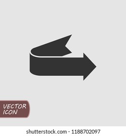 Arrow ribbon vector icon in flat style.