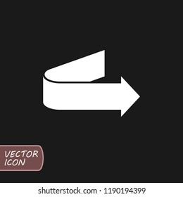 Arrow ribbon vector icon in flat style.