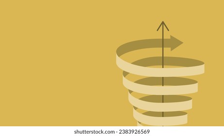 arrow ribbons ascending in a spiral with background for cover image