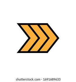 Arrow righ icon in trendy flat design