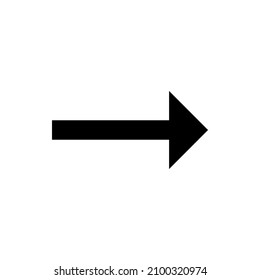 Arrow right black sign icon on white.