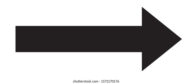 Arrow to the right / black and white, vector, isolated