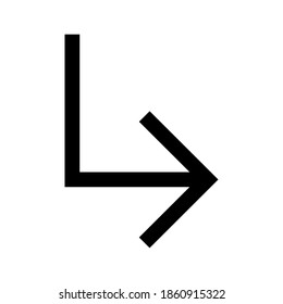 Icono de flecha hacia abajo aislado en fondo blanco