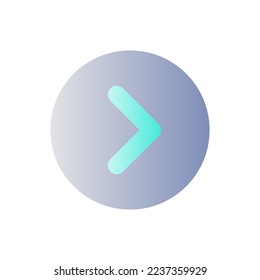 Arrow right button flat gradient color ui icon. Next track. Toolbar control element. Menu command. Simple filled pictogram. GUI, UX design for mobile application. Vector isolated RGB illustration