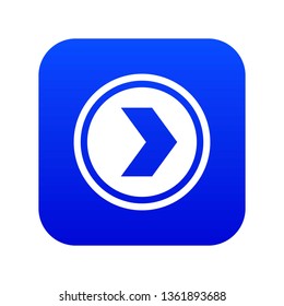 Arrow to right in circle icon digital blue for any design isolated on white vector illustration