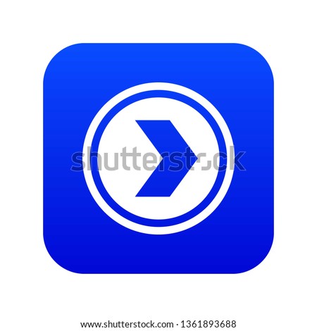 Arrow to right in circle icon digital blue for any design isolated on white vector illustration