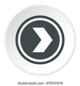 Arrow to right in circle icon in flat circle isolated vector illustration for web