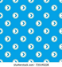 Arrow to right in circle pattern repeat seamless in blue color for any design. Vector geometric illustration