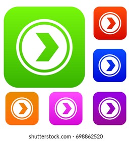 Arrow to right in circle set icon in different colors isolated vector illustration. Premium collection
