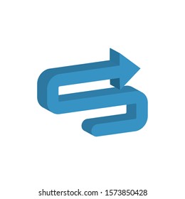 arrow right direction 3d style icon vector illustration design