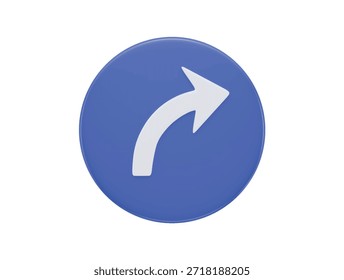 Icono de dirección derecha Ilustración de renderizado 3d