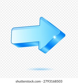 Arrow Right Direction Next, 3D Blue Glossy Navigation Icon
