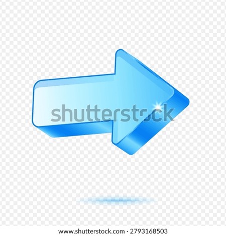 Arrow Right Direction Next, 3D Blue Glossy Navigation Icon
