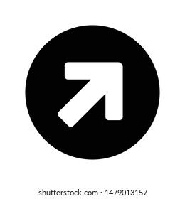 arrow up right direction sign vector