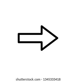 arrow right flat line icon