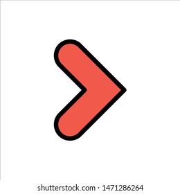 Arrow, Right, Forward, Direction  Flat Color Icon. Vector icon banner Template. Vector Icon Template background