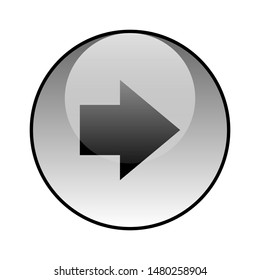 Arrow right glass icon vector design
