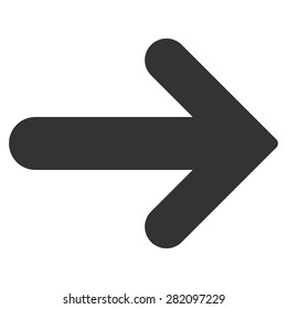 Arrow right icon from Basic Plain Icon Set. Vector images have gray colors, rounded angles, and placed on a white background.