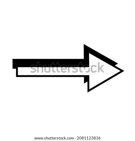 Arrow right icon. Black shadow effect. Navigation element. Creative art symbol. Vector illustration. Stock image. 