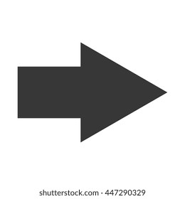 Arrow right icon in black and white colors, vector illustration.