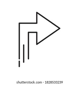 Arrow right icon design isoated on white background