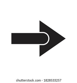 Diseño de icono de flecha derecha en fondo blanco