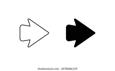 Arrow right icon design with white background stock illustration