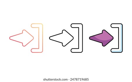 Diseño de icono de flecha derecha con fondo blanco ilustración de stock