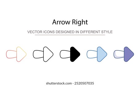 Arrow Right icon design with white background stock illustration