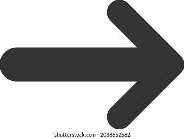 Arrow right icon with flat style. Isolated vector arrow right icon illustrations, simple style.