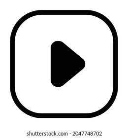 arrow right Icon. Flat style rounded rectangle isolated on white background. Vector illustration