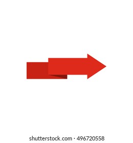 Arrow to right icon in flat style isolated on white background. Pointer symbol vector illustration