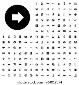 Arrow right icon illustration isolated vector sign symbol. airport icons set for web and mobile.