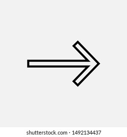 Arrow Right Icon. Next, Signpost. Direction, Recommended Lane. Evacuation Route Symbol for Design, Presentation, Website or Apps Elements.