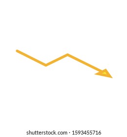 Arrow Right icon from Primitive Set. This isolated flat symbol is drawn with yellow color on a white background, angles are rounded.