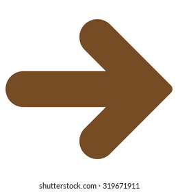 Arrow Right icon from Primitive Set. This isolated flat symbol is drawn with brown color on a white background, angles are rounded.