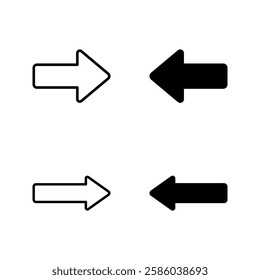 arrow right icon set color editable 