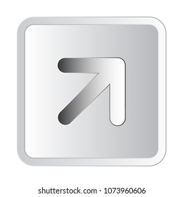 Arrow up the right icon sign silver vector illustration