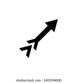 Up arrow right icon. Simple glyph, flat vector of arrows icons for UI and UX, website or mobile application