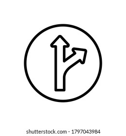 Icono de flecha arriba y derecha. Línea simple, contorno de elementos vectoriales de iconos de puntero para ui y ux, sitio web o aplicación móvil