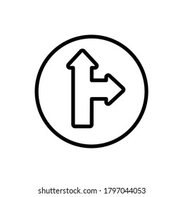Arrow right and up icon. Simple line, outline vector elements of pointer icons for ui and ux, website or mobile application