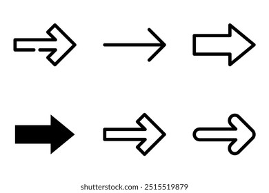 arrow, right icon symbol vector template collection