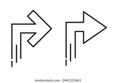 Icono de flecha derecha, plantilla para diseño gráfico y web. ilustración vectorial