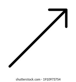 Arrow, right, up icon vector image. Can also be used for arrows and signs. Suitable for use on web apps, mobile apps and print media.