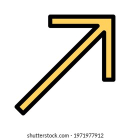 Arrow, right, up icon vector image. Can also be used for customer support. Suitable for use on web apps, mobile apps and print media.
