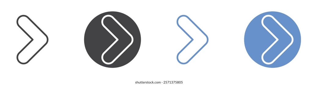 Arrow right icon vector symbol outline sign