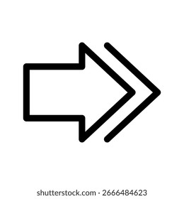 Ilustração de design de símbolo de vetor de ícone de seta para a direita